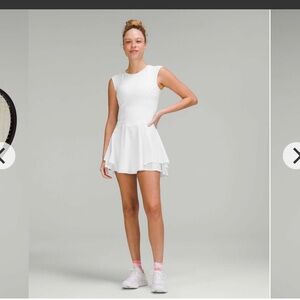 NWT Lululemon Everlux Mesh-Back Tennis Dress White